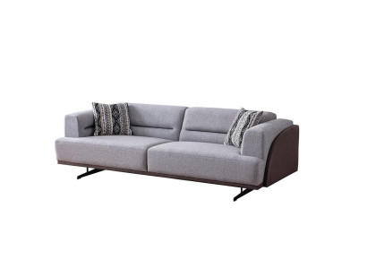 Gray Modern 3-Seater Upholstery Living room Couches Luxury Noble Sofas